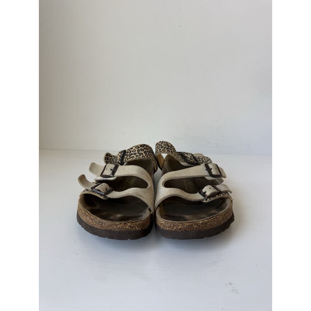 Birkenstock Shoes Womens Size 9 Papillio Tan Leopard Leather Sandals EU 40 - Picture 3 of 10